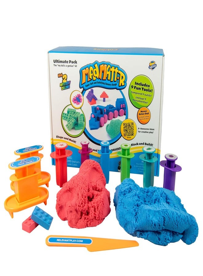 Mad Mattr Ultimate Pack, Fun for Ages 3 and up, 10oz of Mad Mattr, Extruders, Ultimate Brick Makers, a Safe Cutting Tool, Non-Toxic Dough and Never Dries Out - Image 1